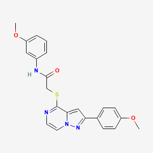 molecular formula C22H20N4O3S B6420019 N-(3-methoxyphenyl)-2-{[2-(4-methoxyphenyl)pyrazolo[1,5-a]pyrazin-4-yl]sulfanyl}acetamide CAS No. 1021255-25-3