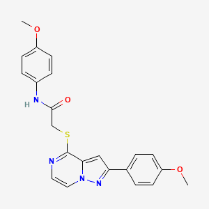 molecular formula C22H20N4O3S B6420032 N-(4-methoxyphenyl)-2-{[2-(4-methoxyphenyl)pyrazolo[1,5-a]pyrazin-4-yl]sulfanyl}acetamide CAS No. 1021208-60-5