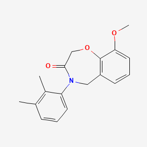 molecular formula C18H19NO3 B6420046 4-(2,3-dimethylphenyl)-9-methoxy-2,3,4,5-tetrahydro-1,4-benzoxazepin-3-one CAS No. 1396683-93-4
