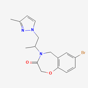 molecular formula C16H18BrN3O2 B6420053 7-bromo-4-[1-(3-methyl-1H-pyrazol-1-yl)propan-2-yl]-2,3,4,5-tetrahydro-1,4-benzoxazepin-3-one CAS No. 1396874-97-7