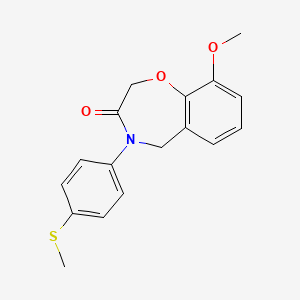 molecular formula C17H17NO3S B6420055 9-methoxy-4-[4-(methylsulfanyl)phenyl]-2,3,4,5-tetrahydro-1,4-benzoxazepin-3-one CAS No. 1396686-48-8