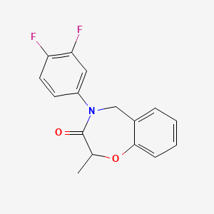 molecular formula C16H13F2NO2 B6420064 4-(3,4-difluorophenyl)-2-methyl-2,3,4,5-tetrahydro-1,4-benzoxazepin-3-one CAS No. 1396686-49-9