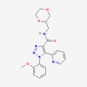 molecular formula C20H21N5O4 B6420089 N-[(1,4-dioxan-2-yl)methyl]-1-(2-methoxyphenyl)-5-(pyridin-2-yl)-1H-1,2,3-triazole-4-carboxamide CAS No. 1396869-57-0