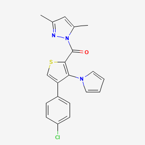 1-[4-(4-chlorophenyl)-3-(1H-pyrrol-1-yl)thiophene-2-carbonyl]-3,5-dimethyl-1H-pyrazole