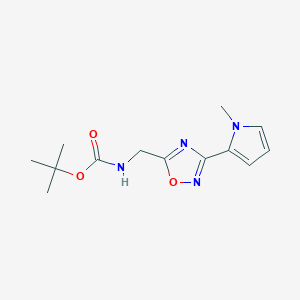 molecular formula C13H18N4O3 B6420156 tert-butyl N-{[3-(1-methyl-1H-pyrrol-2-yl)-1,2,4-oxadiazol-5-yl]methyl}carbamate CAS No. 2301850-00-8