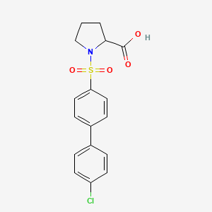 molecular formula C17H16ClNO4S B6420164 1-({4'-chloro-[1,1'-biphenyl]-4-yl}sulfonyl)pyrrolidine-2-carboxylic acid CAS No. 1240398-11-1