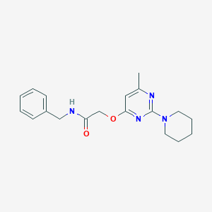 molecular formula C19H24N4O2 B6420187 N-benzyl-2-{[6-methyl-2-(piperidin-1-yl)pyrimidin-4-yl]oxy}acetamide CAS No. 1030096-81-1