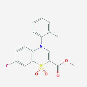 methyl 7-fluoro-4-(2-methylphenyl)-1,1-dioxo-4H-1lambda6,4-benzothiazine-2-carboxylate