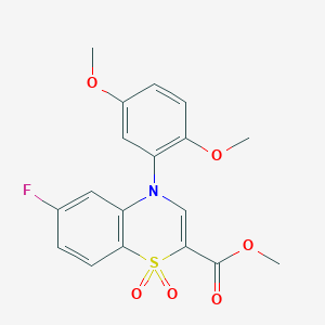 methyl 4-(2,5-dimethoxyphenyl)-6-fluoro-1,1-dioxo-4H-1lambda6,4-benzothiazine-2-carboxylate