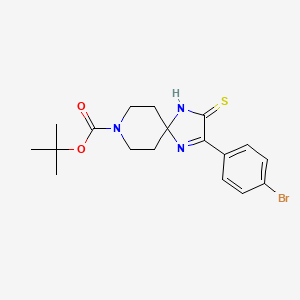 molecular formula C18H22BrN3O2S B6420258 tert-butyl 2-(4-bromophenyl)-3-sulfanylidene-1,4,8-triazaspiro[4.5]dec-1-ene-8-carboxylate CAS No. 1325306-86-2