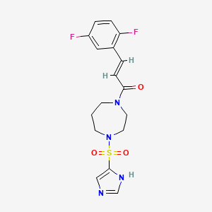 molecular formula C17H18F2N4O3S B6420301 (2E)-3-(2,5-difluorophenyl)-1-[4-(1H-imidazole-4-sulfonyl)-1,4-diazepan-1-yl]prop-2-en-1-one CAS No. 1904637-24-6