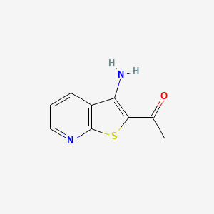molecular formula C9H8N2OS B6420309 1-{3-aminothieno[2,3-b]pyridin-2-yl}ethan-1-one CAS No. 52505-41-6