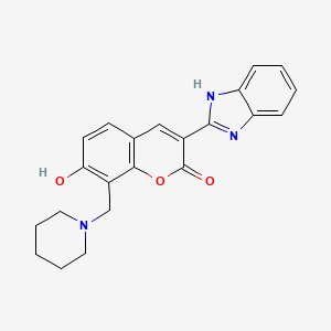 molecular formula C22H21N3O3 B6420353 3-(1H-1,3-benzodiazol-2-yl)-7-hydroxy-8-[(piperidin-1-yl)methyl]-2H-chromen-2-one CAS No. 300556-31-4