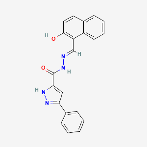 molecular formula C21H16N4O2 B6420404 N'-[(1E)-(2-hydroxynaphthalen-1-yl)methylidene]-3-phenyl-1H-pyrazole-5-carbohydrazide CAS No. 1284273-96-6