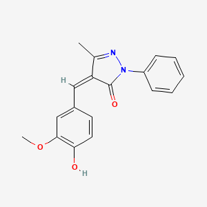 molecular formula C18H16N2O3 B6420411 (4Z)-4-[(4-hydroxy-3-methoxyphenyl)methylidene]-3-methyl-1-phenyl-4,5-dihydro-1H-pyrazol-5-one CAS No. 1266797-62-9