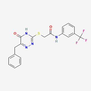 2-[(6-benzyl-5-oxo-4,5-dihydro-1,2,4-triazin-3-yl)sulfanyl]-N-[3-(trifluoromethyl)phenyl]acetamide