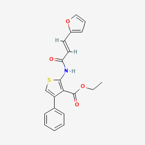 molecular formula C20H17NO4S B6420470 ethyl 2-[(2E)-3-(furan-2-yl)prop-2-enamido]-4-phenylthiophene-3-carboxylate CAS No. 304684-76-2