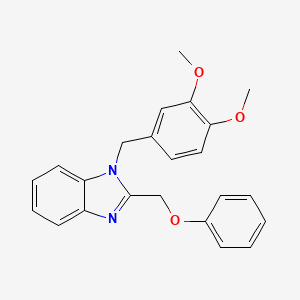 molecular formula C23H22N2O3 B6420492 1-[(3,4-dimethoxyphenyl)methyl]-2-(phenoxymethyl)-1H-1,3-benzodiazole CAS No. 488842-84-8
