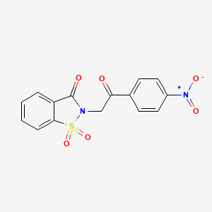 molecular formula C15H10N2O6S B6420506 2-[2-(4-nitrophenyl)-2-oxoethyl]-2,3-dihydro-1??,2-benzothiazole-1,1,3-trione CAS No. 74918-60-8