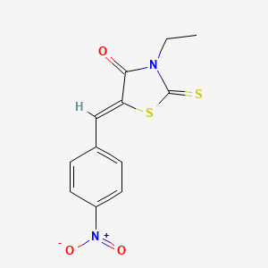 molecular formula C12H10N2O3S2 B6420523 (5Z)-3-ethyl-5-[(4-nitrophenyl)methylidene]-2-sulfanylidene-1,3-thiazolidin-4-one CAS No. 89411-09-6