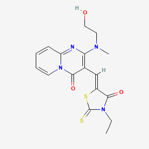 molecular formula C17H18N4O3S2 B6420550 (5Z)-3-ethyl-5-({2-[(2-hydroxyethyl)(methyl)amino]-4-oxo-4H-pyrido[1,2-a]pyrimidin-3-yl}methylidene)-2-sulfanylidene-1,3-thiazolidin-4-one CAS No. 385832-09-7
