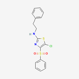 molecular formula C17H15ClN2O2S2 B6420571 4-(benzenesulfonyl)-5-chloro-N-(2-phenylethyl)-1,3-thiazol-2-amine CAS No. 919933-52-1
