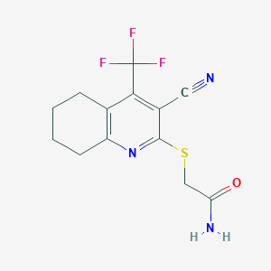 molecular formula C13H12F3N3OS B6420577 2-{[3-cyano-4-(trifluoromethyl)-5,6,7,8-tetrahydroquinolin-2-yl]sulfanyl}acetamide CAS No. 905773-30-0