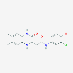 molecular formula C19H20ClN3O3 B6420583 N-(3-chloro-4-methoxyphenyl)-2-(6,7-dimethyl-3-oxo-1,2,3,4-tetrahydroquinoxalin-2-yl)acetamide CAS No. 939888-32-1