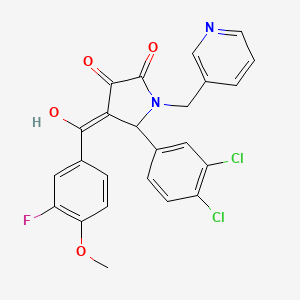 molecular formula C24H17Cl2FN2O4 B6420589 5-(3,4-dichlorophenyl)-4-(3-fluoro-4-methoxybenzoyl)-3-hydroxy-1-[(pyridin-3-yl)methyl]-2,5-dihydro-1H-pyrrol-2-one CAS No. 609793-47-7