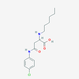 3-[(4-chlorophenyl)carbamoyl]-2-(hexylamino)propanoic acid