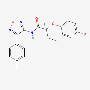 molecular formula C19H18FN3O3 B6420662 2-(4-fluorophenoxy)-N-[4-(4-methylphenyl)-1,2,5-oxadiazol-3-yl]butanamide CAS No. 874127-32-9