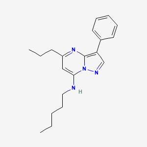 molecular formula C20H26N4 B6420693 N-pentyl-3-phenyl-5-propylpyrazolo[1,5-a]pyrimidin-7-amine CAS No. 890628-11-2