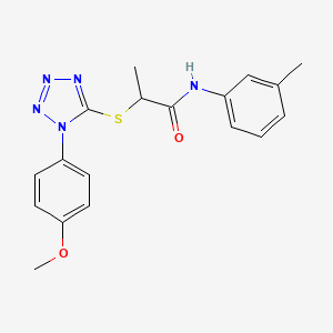 molecular formula C18H19N5O2S B6420729 2-{[1-(4-methoxyphenyl)-1H-1,2,3,4-tetrazol-5-yl]sulfanyl}-N-(3-methylphenyl)propanamide CAS No. 890638-10-5