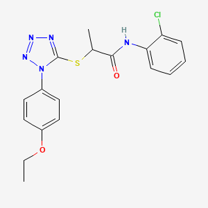 molecular formula C18H18ClN5O2S B6420736 N-(2-chlorophenyl)-2-{[1-(4-ethoxyphenyl)-1H-1,2,3,4-tetrazol-5-yl]sulfanyl}propanamide CAS No. 887348-69-8
