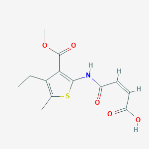 (2Z)-3-{[4-ethyl-3-(methoxycarbonyl)-5-methylthiophen-2-yl]carbamoyl}prop-2-enoic acid