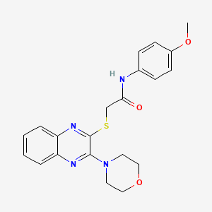 molecular formula C21H22N4O3S B6420778 N-(4-methoxyphenyl)-2-{[3-(morpholin-4-yl)quinoxalin-2-yl]sulfanyl}acetamide CAS No. 892249-33-1