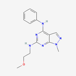 molecular formula C15H18N6O B6420782 N6-(2-methoxyethyl)-1-methyl-N4-phenyl-1H-pyrazolo[3,4-d]pyrimidine-4,6-diamine CAS No. 896000-84-3