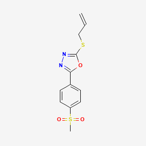 molecular formula C12H12N2O3S2 B6420805 2-(4-methanesulfonylphenyl)-5-(prop-2-en-1-ylsulfanyl)-1,3,4-oxadiazole CAS No. 923163-83-1