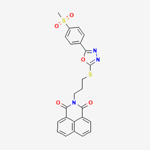 3-(3-{[5-(4-methanesulfonylphenyl)-1,3,4-oxadiazol-2-yl]sulfanyl}propyl)-3-azatricyclo[7.3.1.0^{5,13}]trideca-1(12),5,7,9(13),10-pentaene-2,4-dione