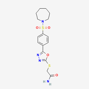 molecular formula C16H20N4O4S2 B6420810 2-({5-[4-(azepane-1-sulfonyl)phenyl]-1,3,4-oxadiazol-2-yl}sulfanyl)acetamide CAS No. 923684-52-0