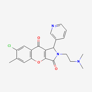 molecular formula C21H20ClN3O3 B6420823 7-chloro-2-[2-(dimethylamino)ethyl]-6-methyl-1-(pyridin-3-yl)-1H,2H,3H,9H-chromeno[2,3-c]pyrrole-3,9-dione CAS No. 886141-81-7