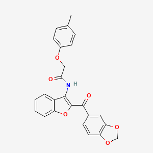 molecular formula C25H19NO6 B6420837 N-[2-(2H-1,3-benzodioxole-5-carbonyl)-1-benzofuran-3-yl]-2-(4-methylphenoxy)acetamide CAS No. 886181-25-5