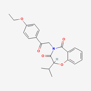 molecular formula C22H23NO5 B6420852 4-[2-(4-ethoxyphenyl)-2-oxoethyl]-2-(propan-2-yl)-2,3,4,5-tetrahydro-1,4-benzoxazepine-3,5-dione CAS No. 903865-29-2