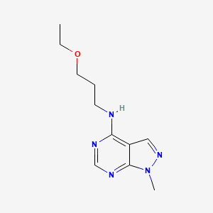 molecular formula C11H17N5O B6420866 N-(3-ethoxypropyl)-1-methyl-1H-pyrazolo[3,4-d]pyrimidin-4-amine CAS No. 869072-47-9