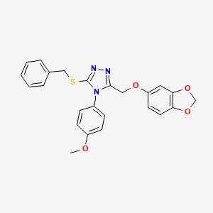 molecular formula C24H21N3O4S B6420889 3-[(2H-1,3-benzodioxol-5-yloxy)methyl]-5-(benzylsulfanyl)-4-(4-methoxyphenyl)-4H-1,2,4-triazole CAS No. 897830-94-3