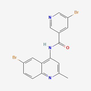 5-bromo-N-(6-bromo-2-methylquinolin-4-yl)pyridine-3-carboxamide
