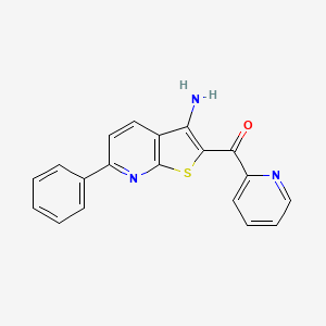 molecular formula C19H13N3OS B6420922 6-phenyl-2-(pyridine-2-carbonyl)thieno[2,3-b]pyridin-3-amine CAS No. 940984-50-9