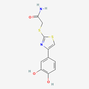 molecular formula C11H10N2O3S2 B6420931 2-{[4-(3,4-dihydroxyphenyl)-1,3-thiazol-2-yl]sulfanyl}acetamide CAS No. 941001-92-9
