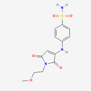 molecular formula C13H15N3O5S B6420950 4-{[1-(2-methoxyethyl)-2,5-dioxo-2,5-dihydro-1H-pyrrol-3-yl]amino}benzene-1-sulfonamide CAS No. 920948-72-7