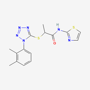 molecular formula C15H16N6OS2 B6420955 2-{[1-(2,3-dimethylphenyl)-1H-1,2,3,4-tetrazol-5-yl]sulfanyl}-N-(1,3-thiazol-2-yl)propanamide CAS No. 924838-19-7